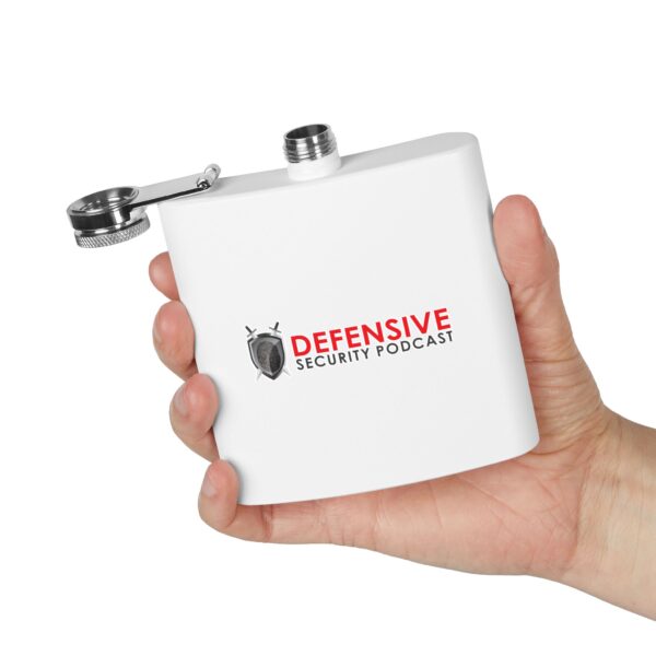 Defensive Security Podcast Flask, 6oz Stainless Steel Beverage Holder, Gift for Fans, Travel Flask, Personalized Hip Flask - Image 4